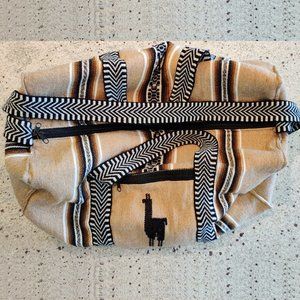 Alpaca Duffel Bag with Zipper Pocket and Arm Strap